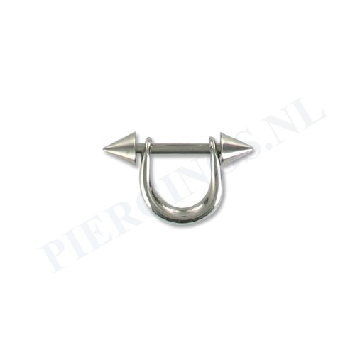 Tepelpiercing met hanger en spikes XS
