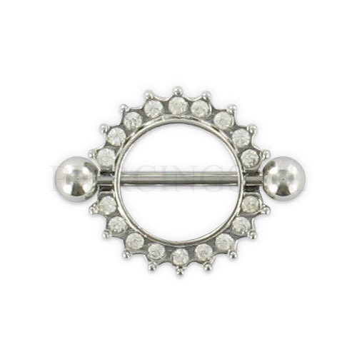 Tepelpiercing shield 12 mm kristallen