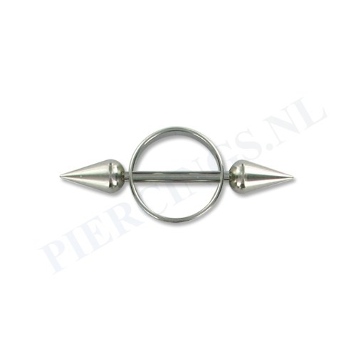 Tepelpiercing shield ronde spikes M