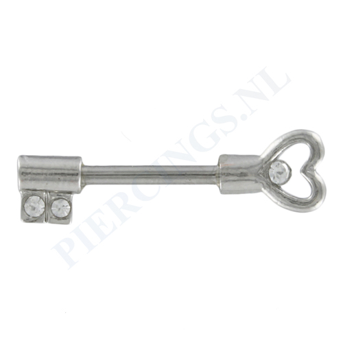 Tepelpiercing sleutel kristal