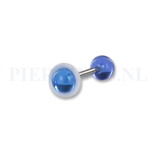 Tongpiercing acryl ufo blauw groot