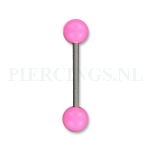 Tongpiercing acryl UV roze