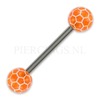 Tongpiercing acryl voetbal oranje
