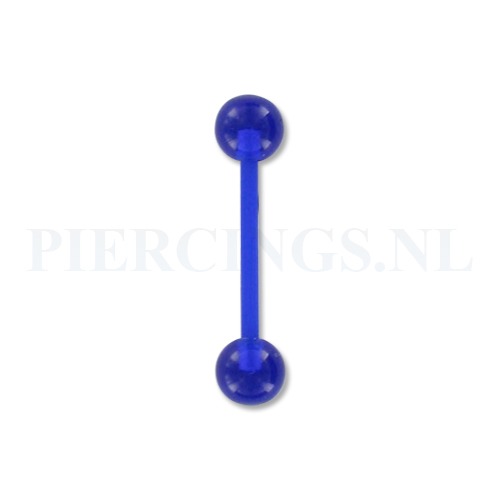 Tongpiercing flexibel blauw