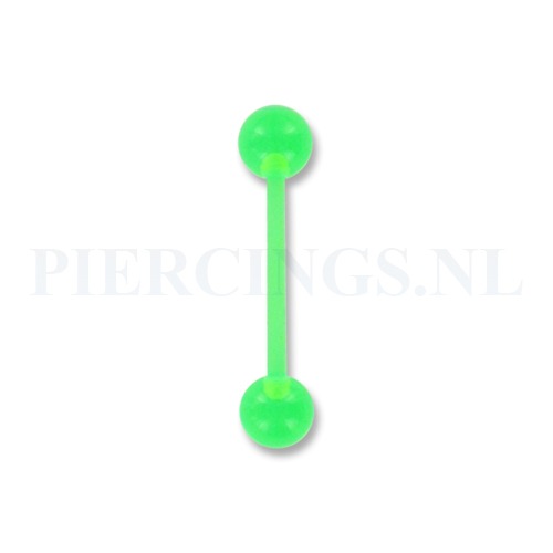 Tongpiercing flexibel fel groen