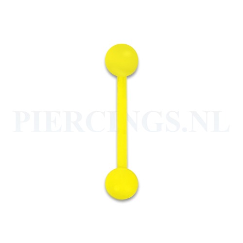 Tongpiercing flexibel geel