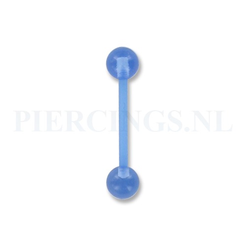 Tongpiercing flexibel licht blauw