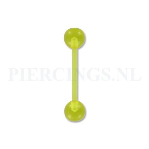 Tongpiercing flexibel transparant geel