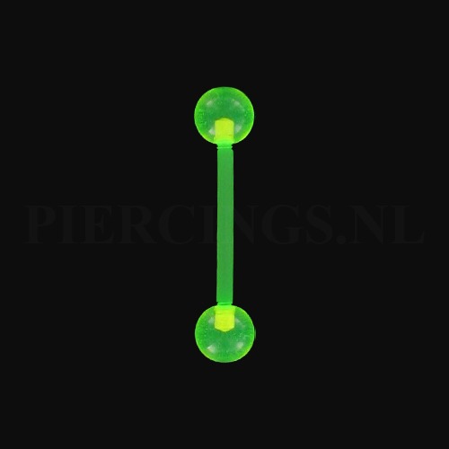 Tongpiercing flexibel UV-geel