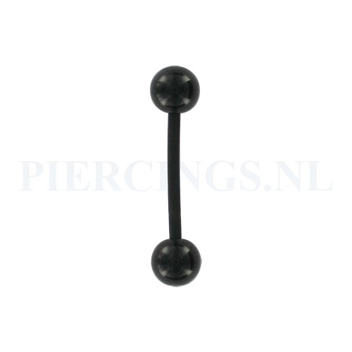 Tongpiercing flexibel zwart