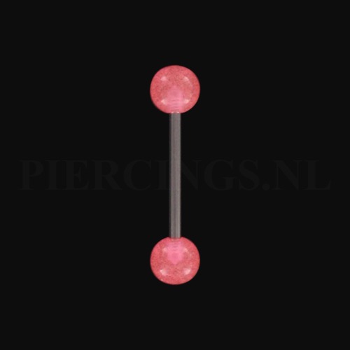 Tongpiercing glow in the dark roze
