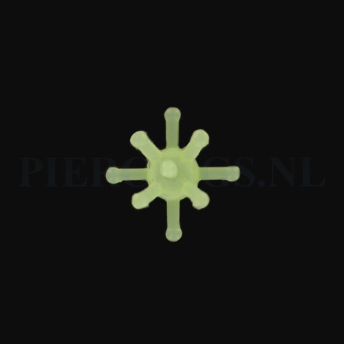 Tongpiercing tickler fel geel