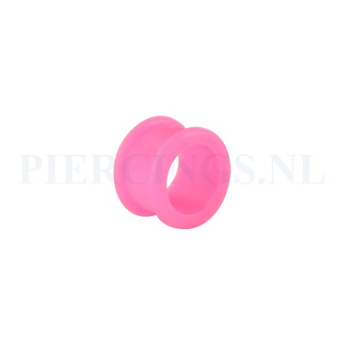 Tunnel siliconen double flared roze 15 mm