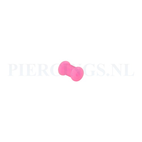 Tunnel siliconen double flared roze 5 mm