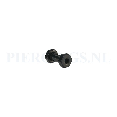 Tunnel zeshoek zwart 3 mm 3 mm